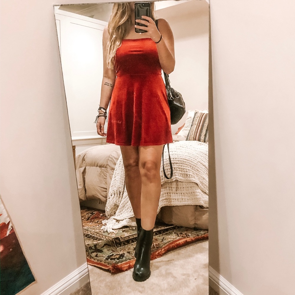 Red Velvet Mini Dress